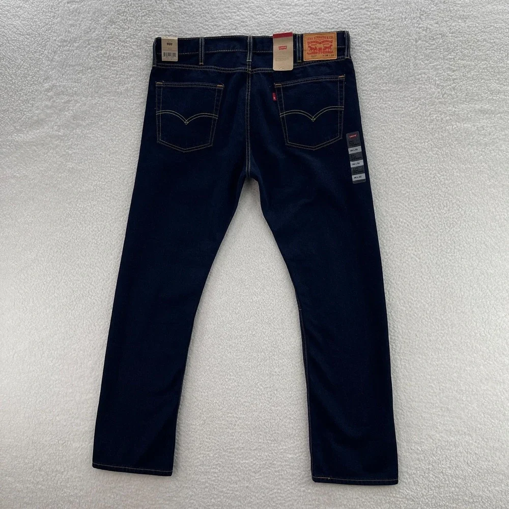 Levis 513 Jeans Mens 38x32 Blue Slim Straight Jeans Indigo Denim Preppy Grunge